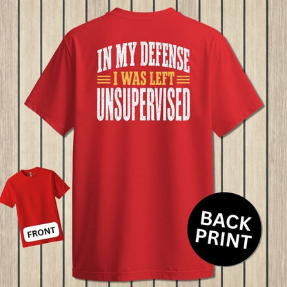 NavyHumor Classic Tee Red / S I Was Left Unsupervised