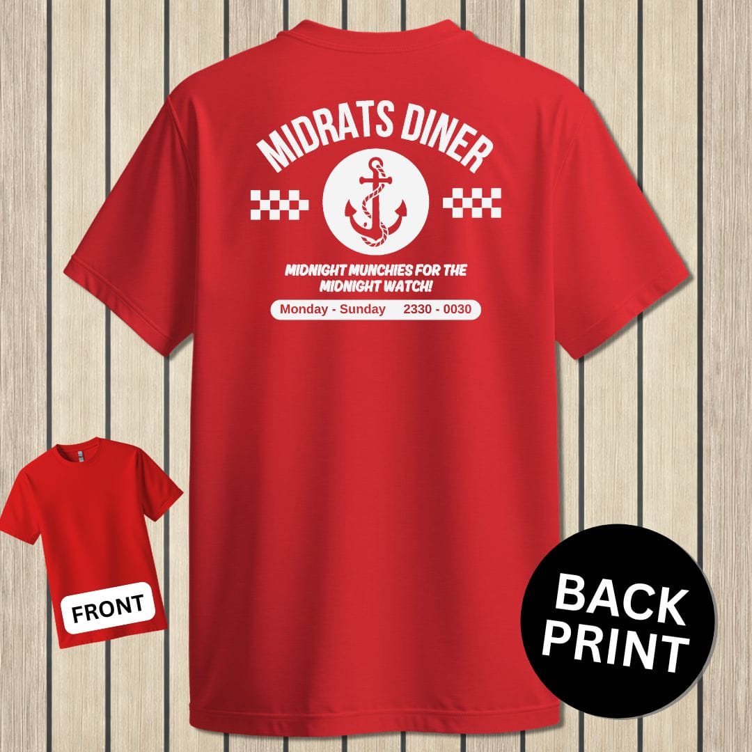NavyHumor Classic Tee Red / S MIdrats Diner - Anchor