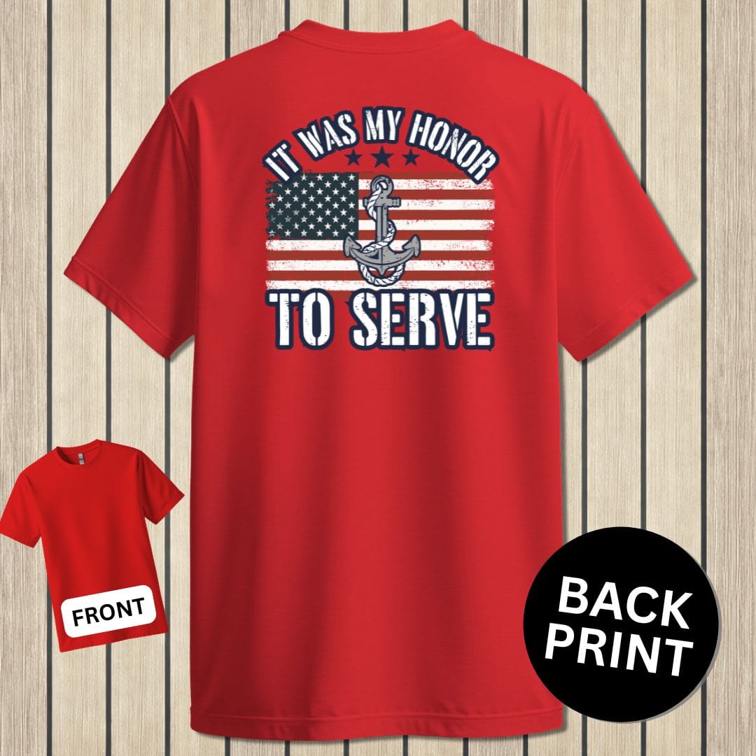 NavyHumor Classic Tee Red / S My Honor To Serve