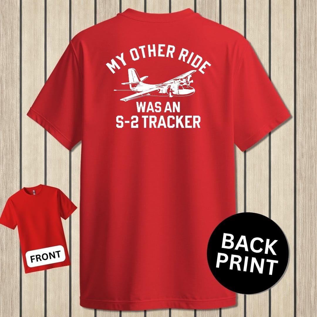 NavyHumor Classic Tee Red / S My Other Ride Was A S-2 Tracker (Boom)