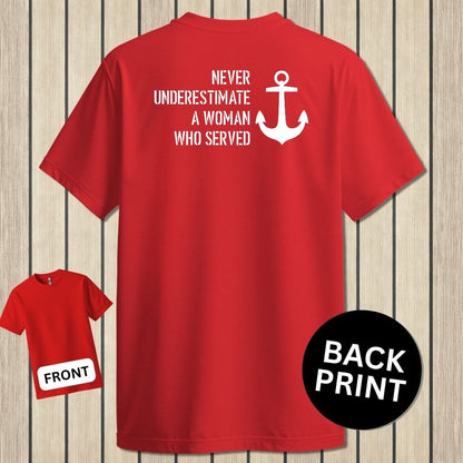 NavyHumor Classic Tee Red / S Never Underestimate A Woman