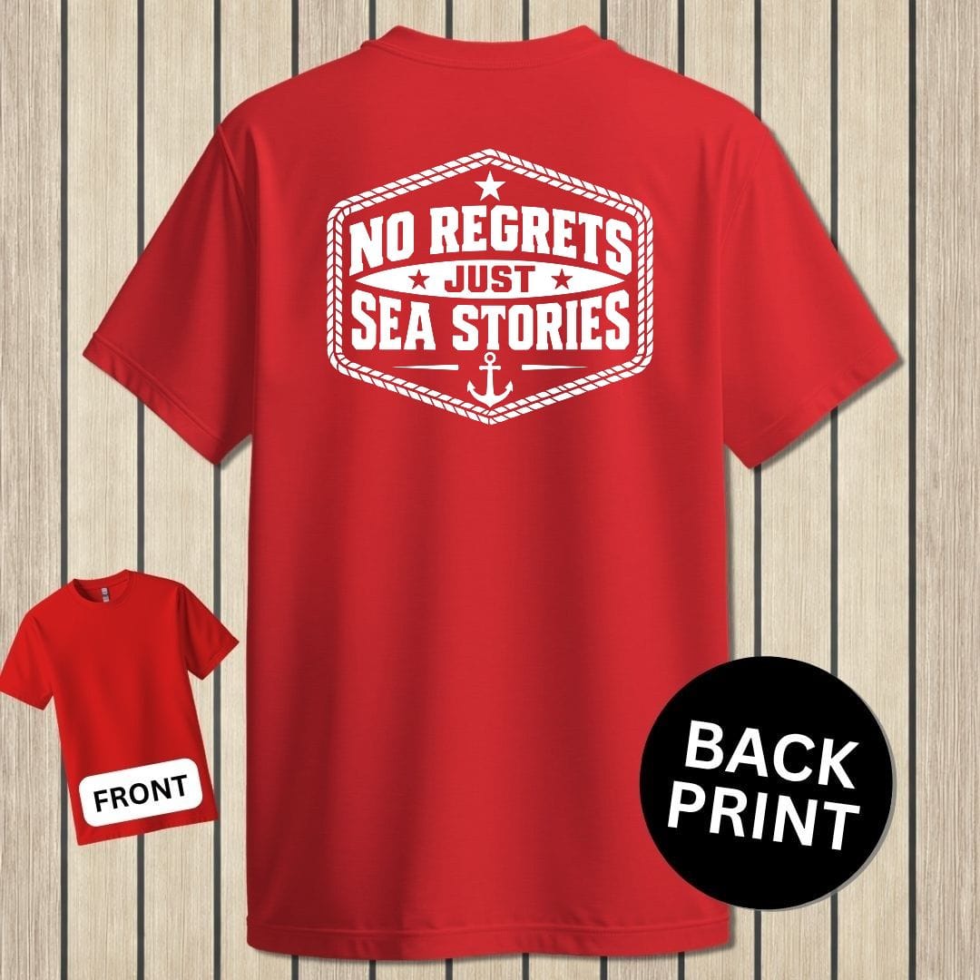 NavyHumor Classic Tee Red / S No Regrets, Just Sea Stories