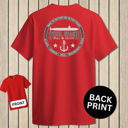 NavyHumor Classic Tee Red / S Steel Beach Bar & Grill - Submarine