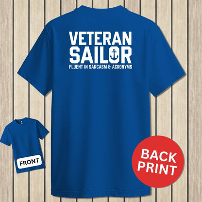 NavyHumor Classic Tee Royal Blue / S Fluent In Sarcasm & Acronyms