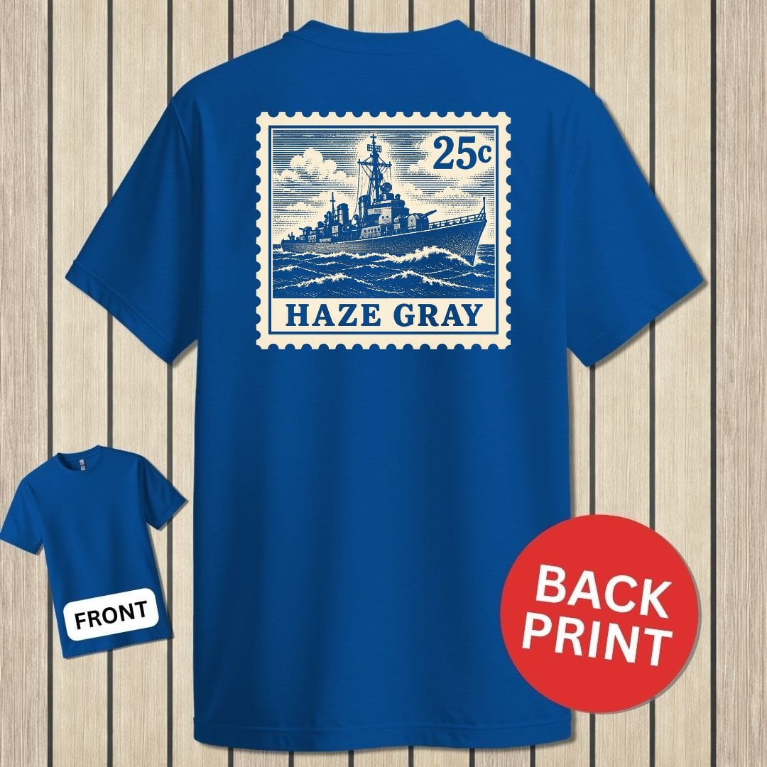 NavyHumor Classic Tee Royal Blue / S Haze Gray Stamp