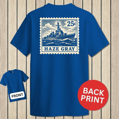 NavyHumor Classic Tee Royal Blue / S Haze Gray Stamp
