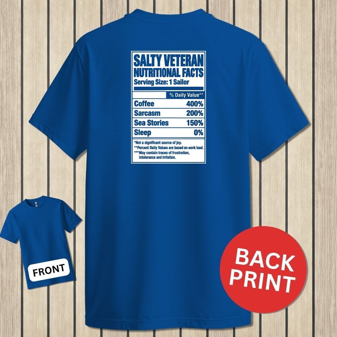 NavyHumor Classic Tee Royal Blue / S Salty Veteran Nutritional Facts