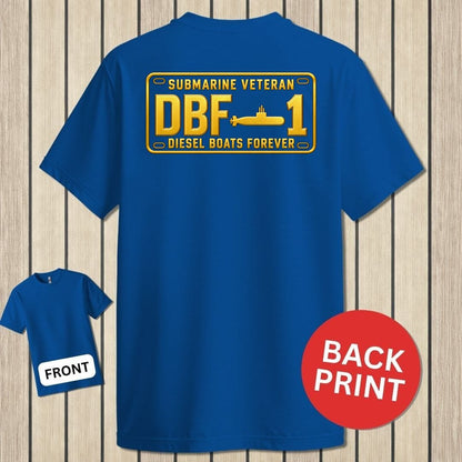 NavyHumor Classic Tee Royal Blue / S Submarine Veteran - DBF License Plate