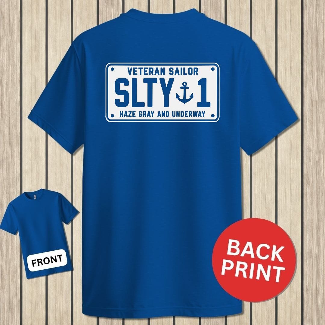 NavyHumor Classic Tee Royal Blue / S Veteran Sailor License Plate