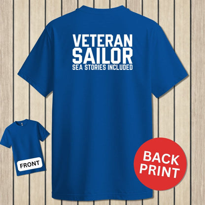 NavyHumor Classic Tee Royal Blue / S Veteran Sailor - Sea Stories Included
