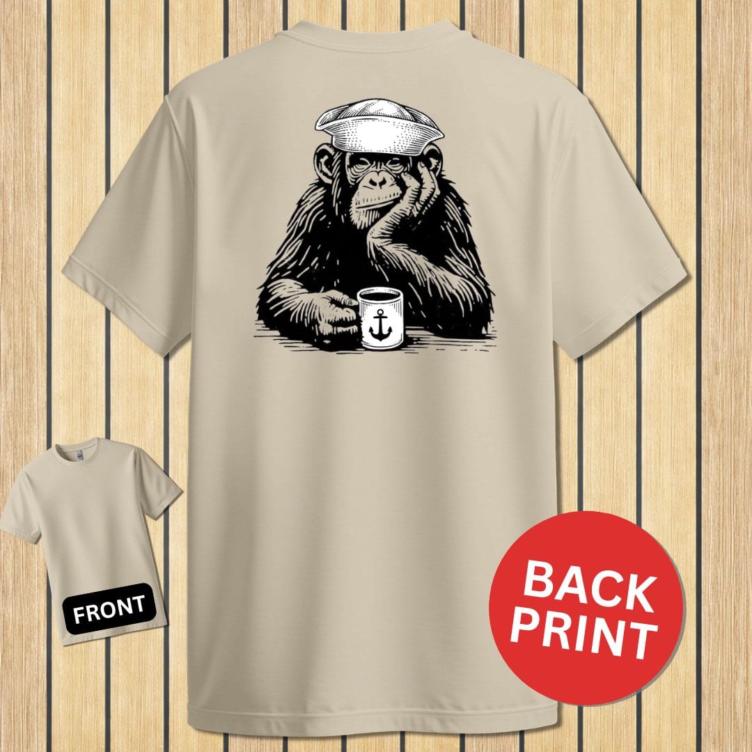 NavyHumor Classic Tee Sand / S Coffee Monkey