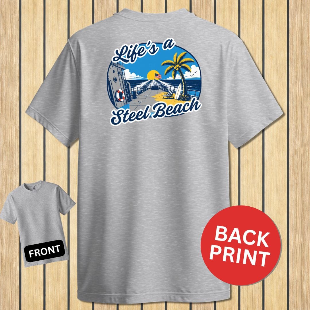 NavyHumor Classic Tee Sport Grey / S Life's A Steel Beach
