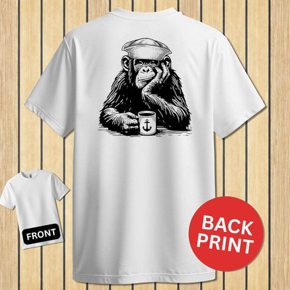 NavyHumor Classic Tee White / S Coffee Monkey