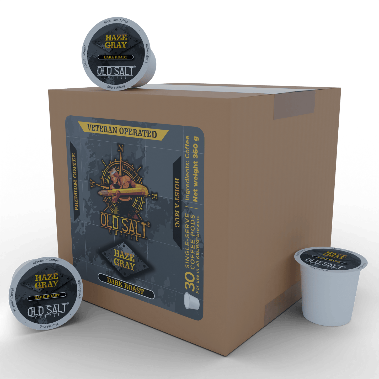 NavyHumor COFFEE Kcups / 30 count Haze Gray