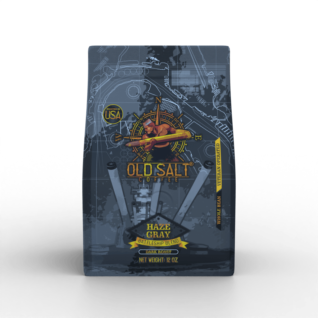NavyHumor COFFEE Whole Bean / 12 oz Haze Gray Battleship Blend