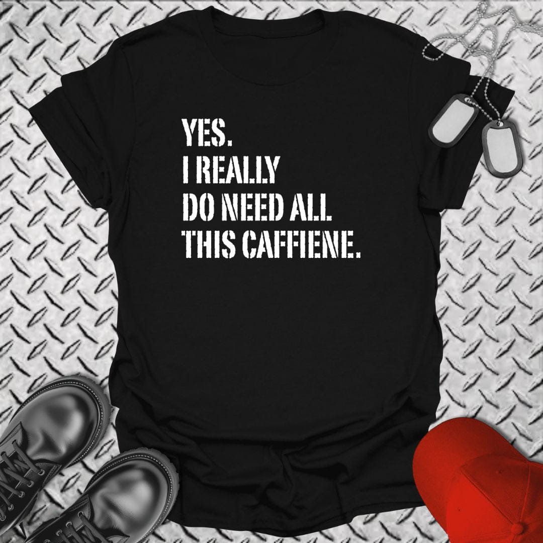 NavyHumor Everyday Tee Black / S All This Caffeine