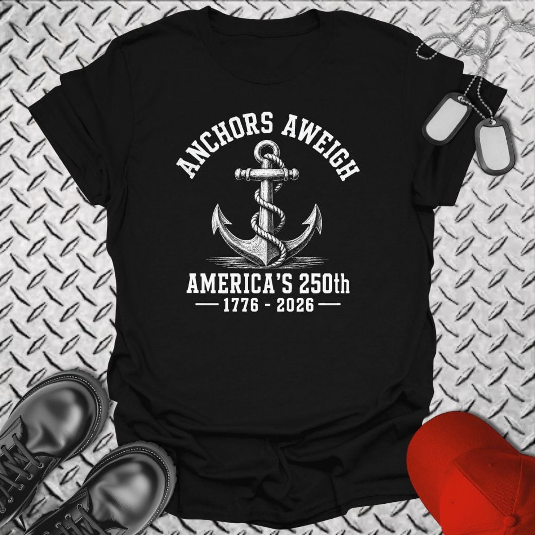 NavyHumor Everyday Tee Black / S Anchors Aweigh 250th