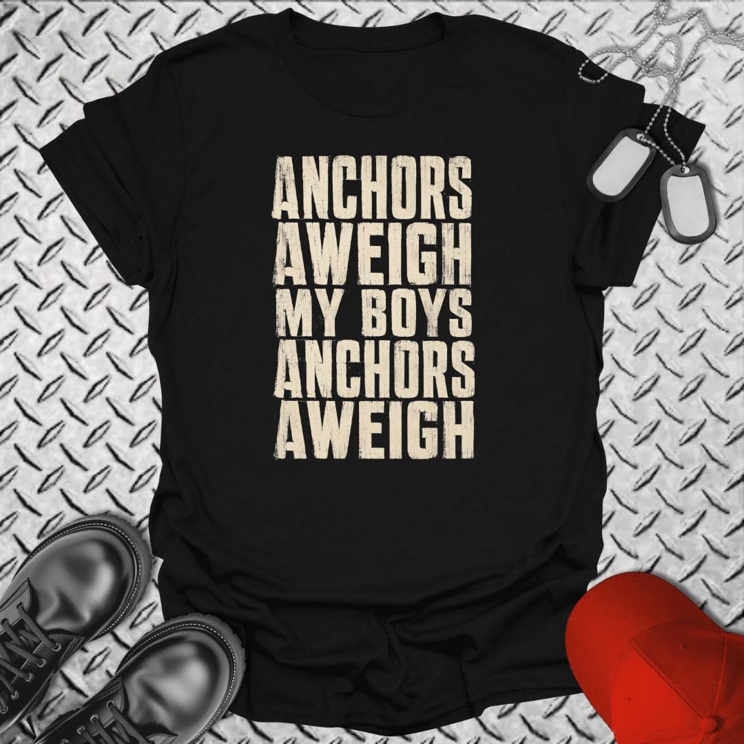 NavyHumor Everyday Tee Black / S Anchors Aweigh My Boys