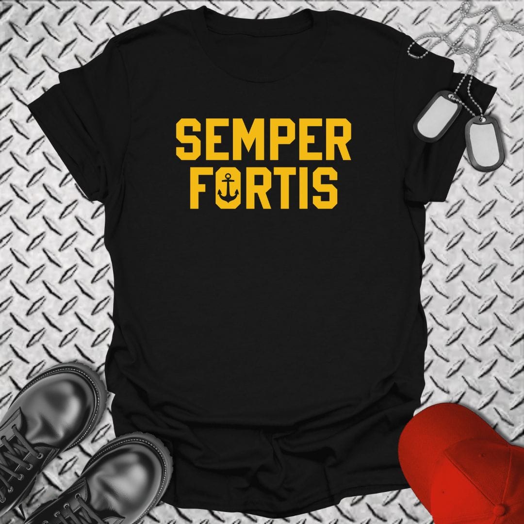 NavyHumor Everyday Tee Black / S Bold Semper Fortis