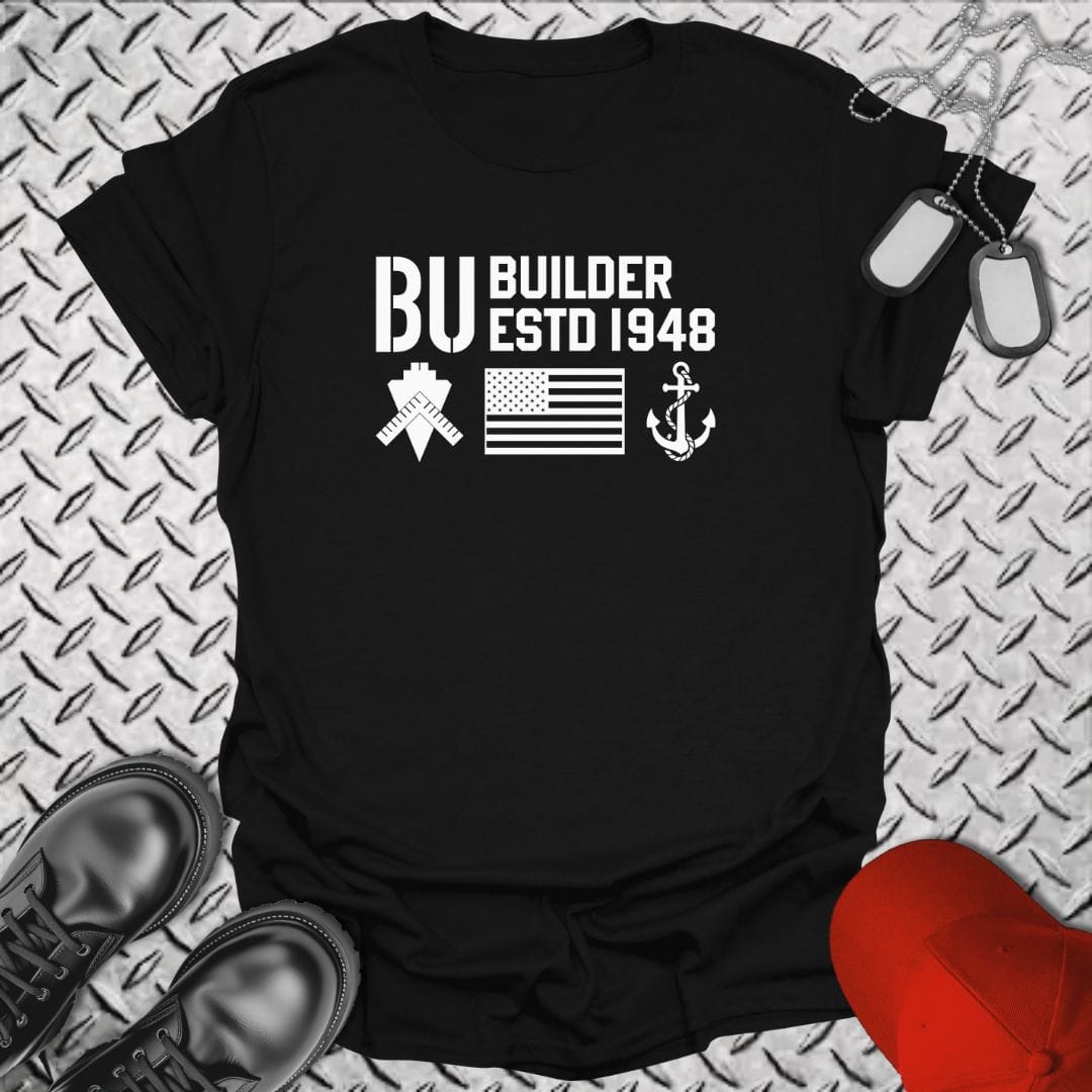 NavyHumor Everyday Tee Black / S BU - Flag & Anchor