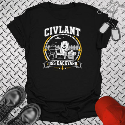 NavyHumor Everyday Tee Black / S CIVLANT - USS Backyard
