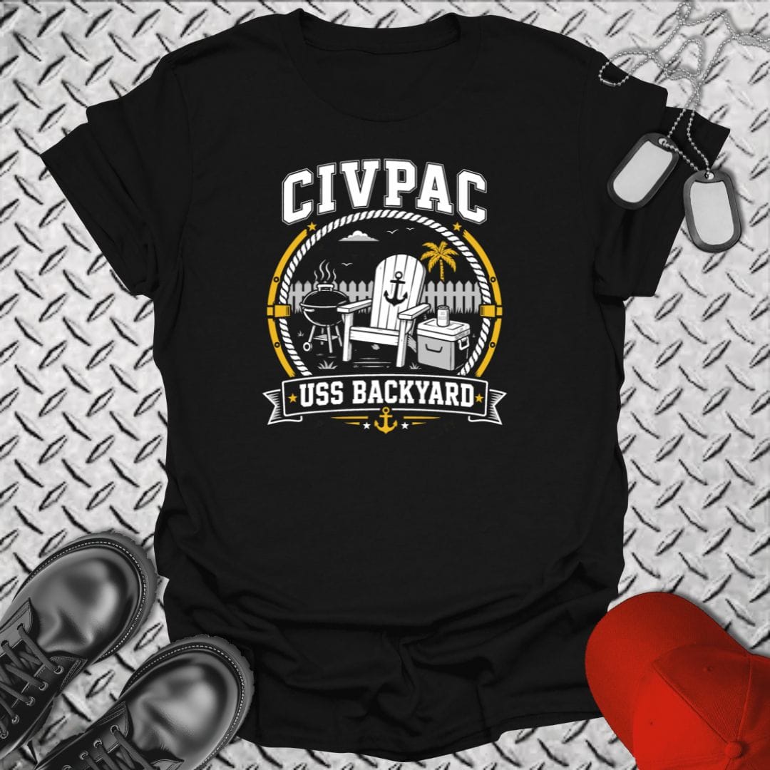 NavyHumor Everyday Tee Black / S CIVPAC - USS Backyard