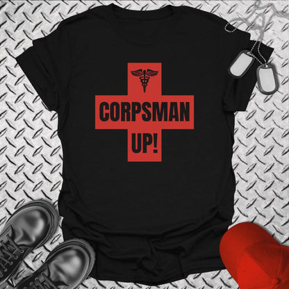 NavyHumor Everyday Tee Black / S Corpsman Up!