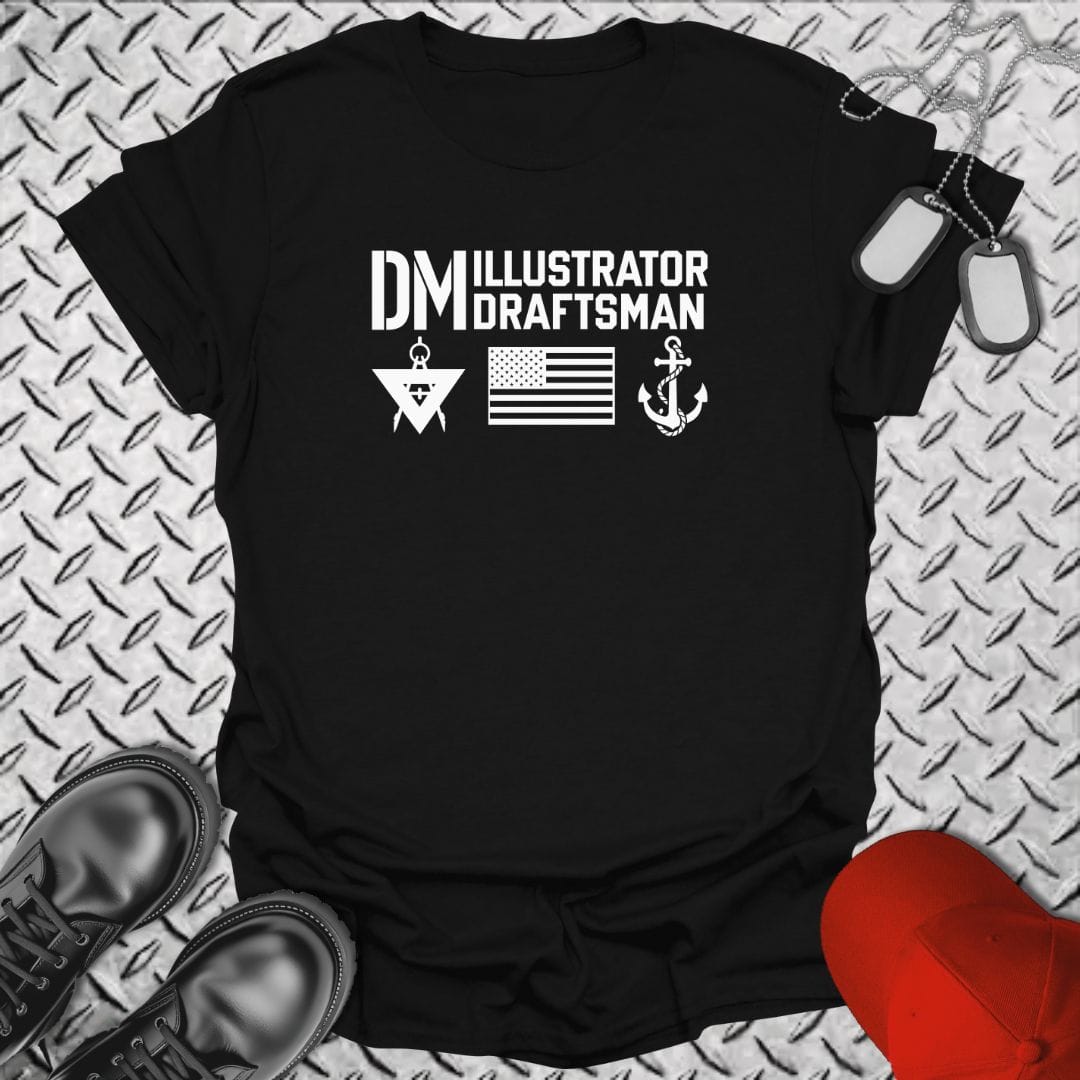NavyHumor Everyday Tee Black / S DM - Flag & Anchor