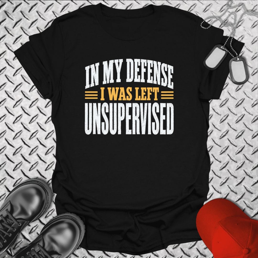 NavyHumor Everyday Tee Black / S I Was Left Unsupervised