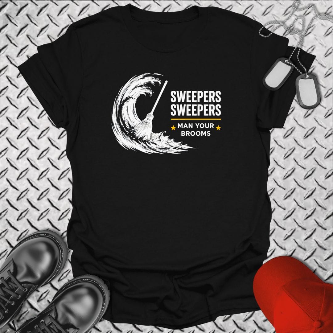 NavyHumor Everyday Tee Black / S Man Your Brooms