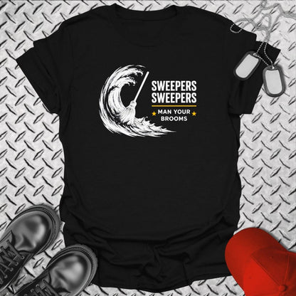 NavyHumor Everyday Tee Black / S Man Your Brooms