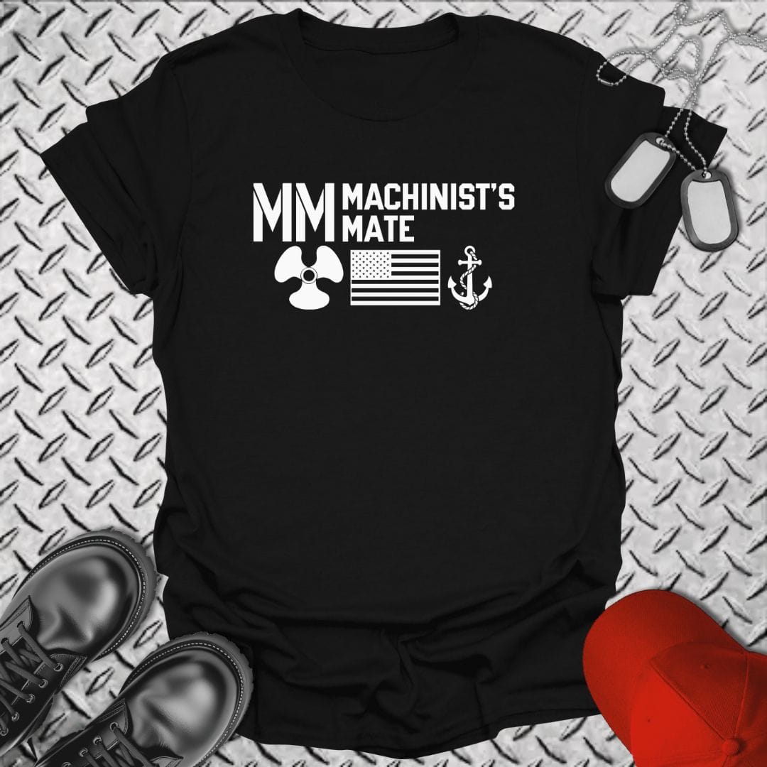 NavyHumor Everyday Tee Black / S MM - Flag & Anchor