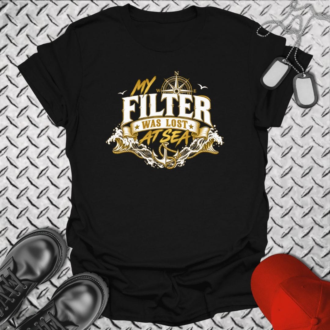 NavyHumor Everyday Tee Black / S My Filter Was Lost At Sea