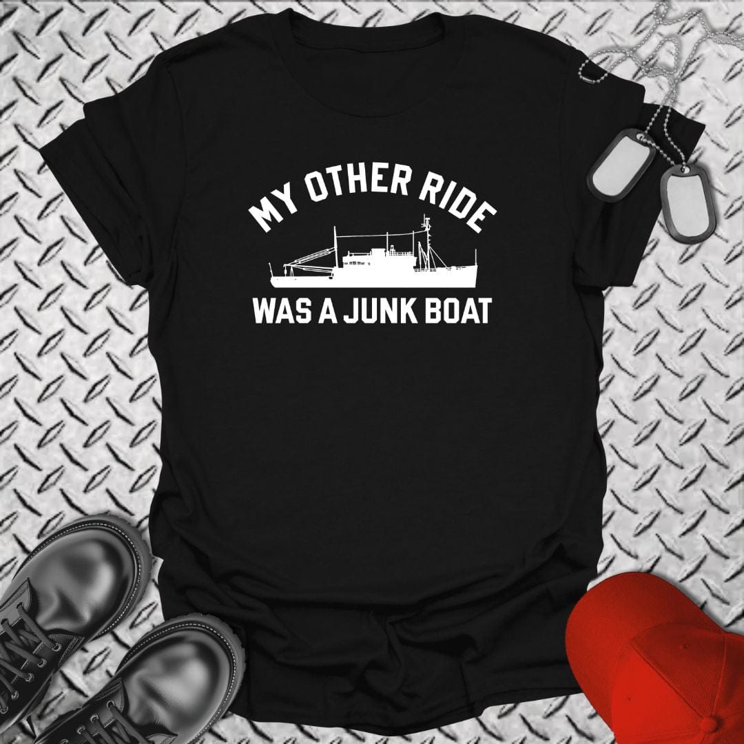 NavyHumor Everyday Tee Black / S My Other Ride Was A Junk Boat