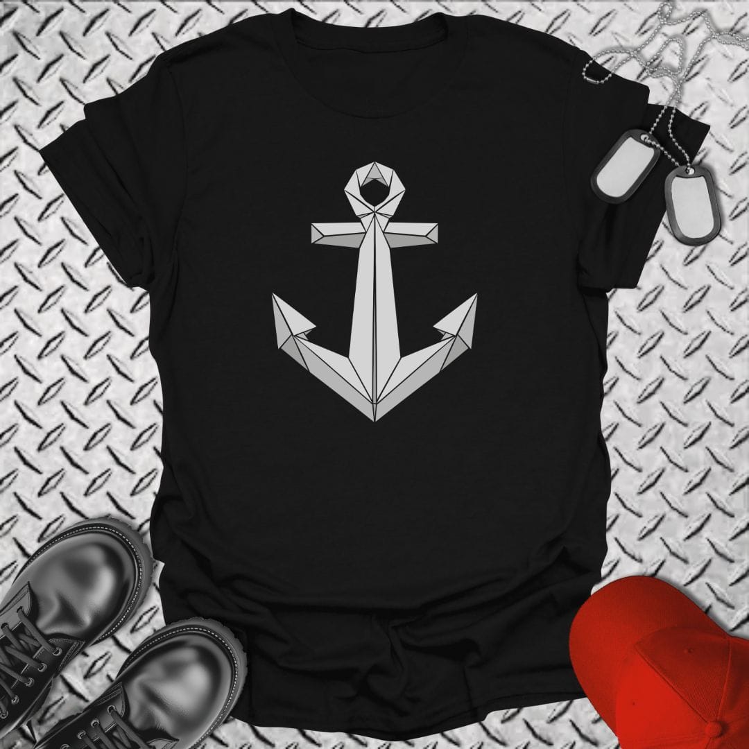 NavyHumor Everyday Tee Black / S Origami Anchor