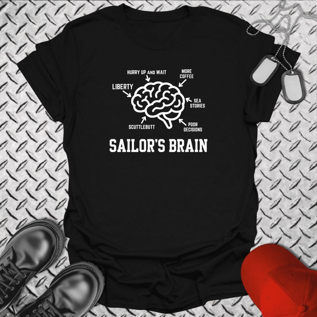 NavyHumor Everyday Tee Black / S Sailor's Brain