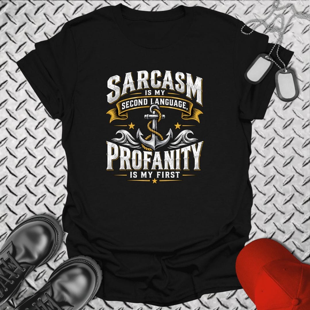 NavyHumor Everyday Tee Black / S Sarcasm Is My Second Language