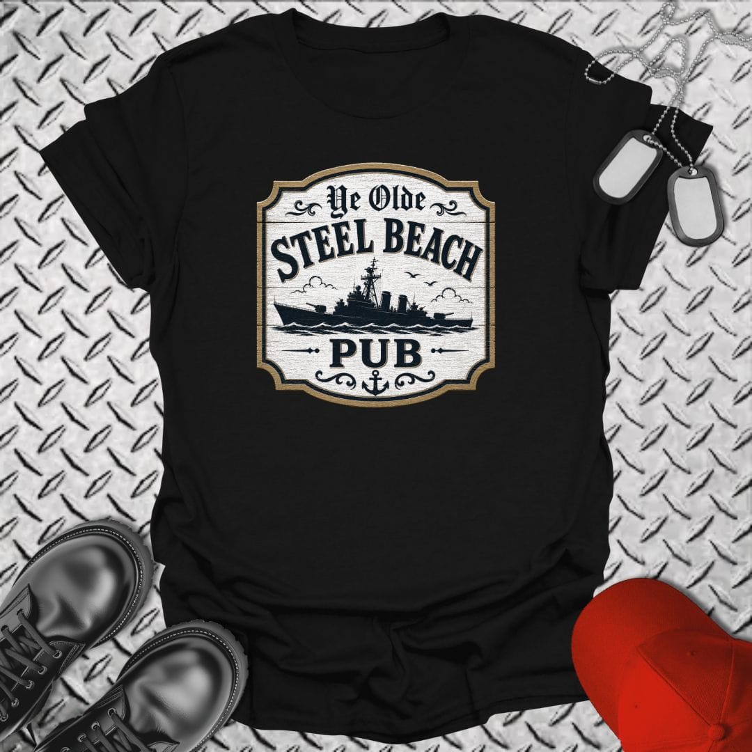 NavyHumor Everyday Tee Black / S Ye Olde Steel Beach