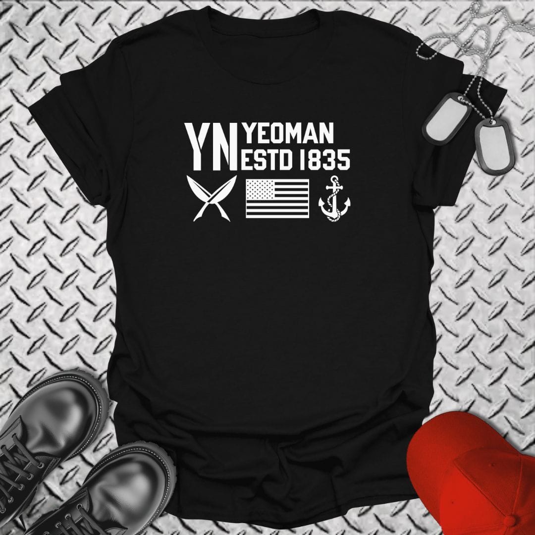 NavyHumor Everyday Tee Black / S YN - Flag & Anchor