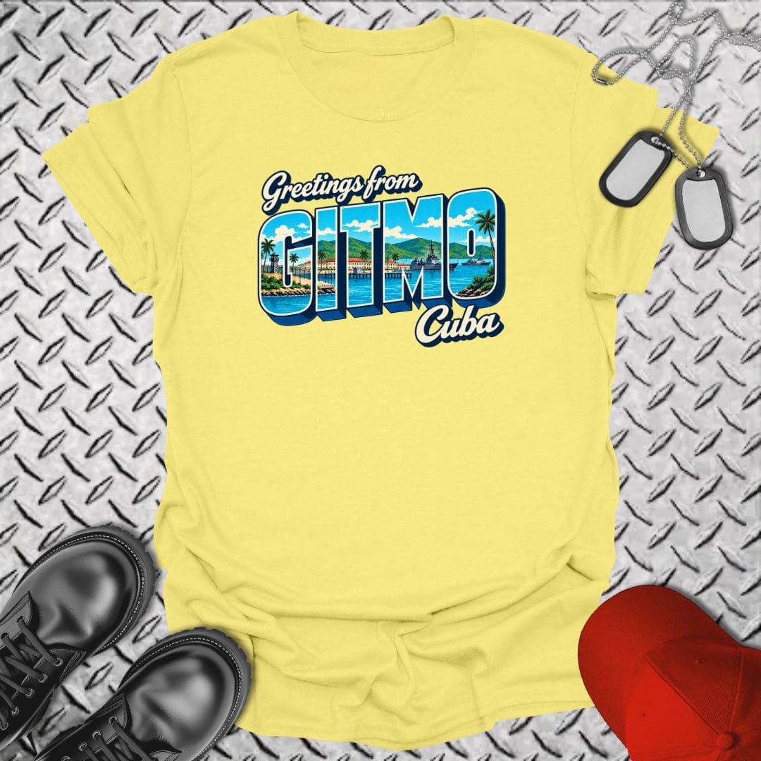 NavyHumor Everyday Tee Cornsilk / S Greetings From GITMO