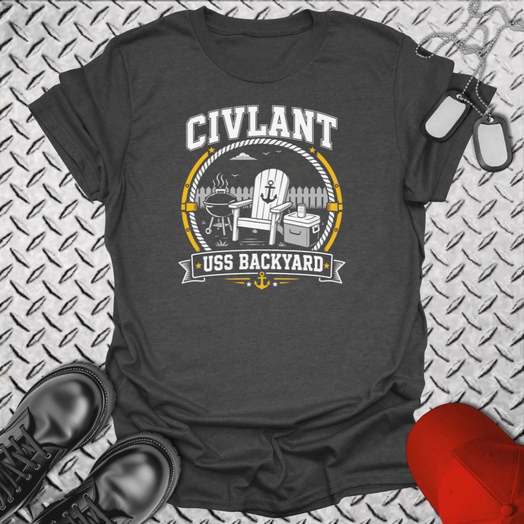 NavyHumor Everyday Tee Dark Heather / S CIVLANT - USS Backyard