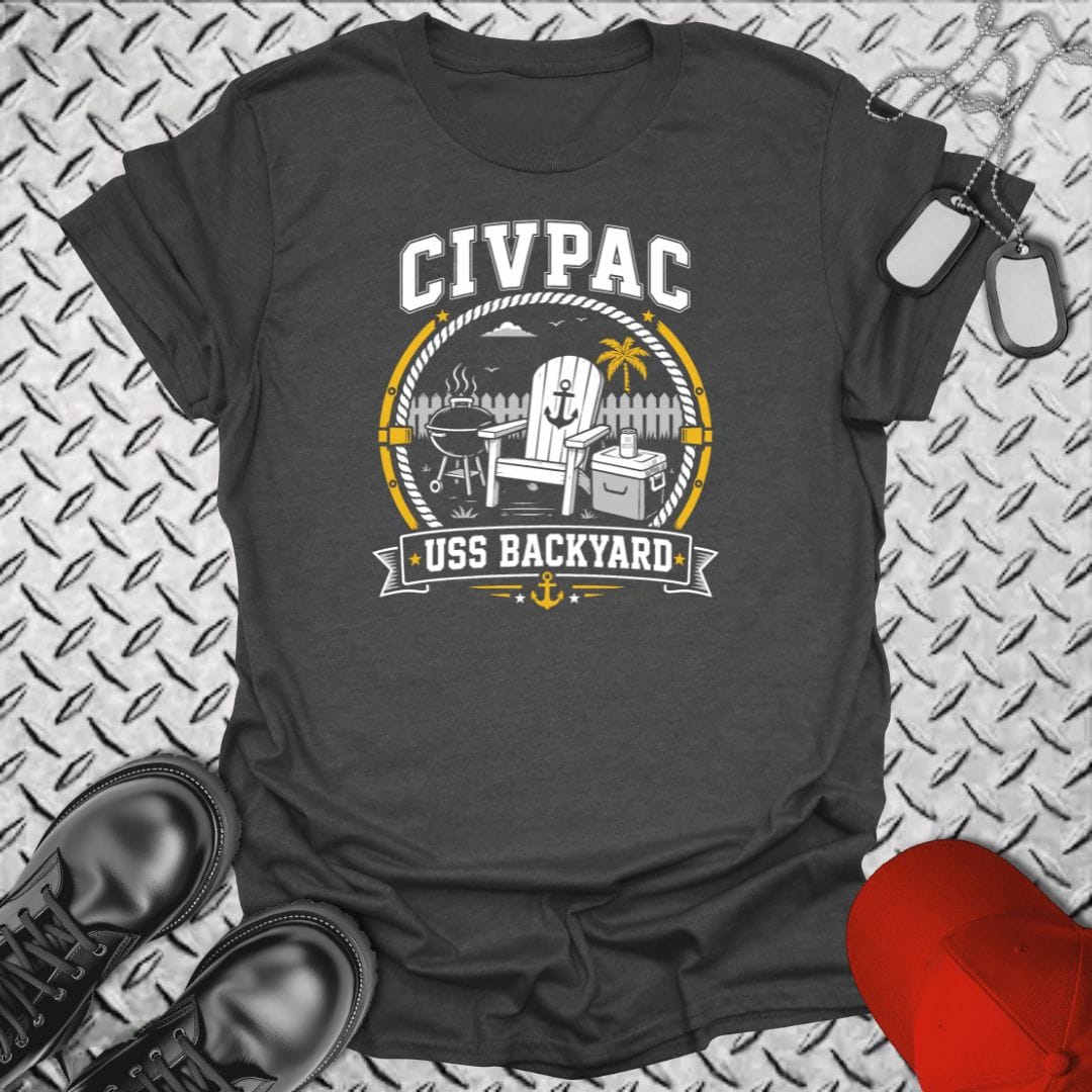 NavyHumor Everyday Tee Dark Heather / S CIVPAC - USS Backyard