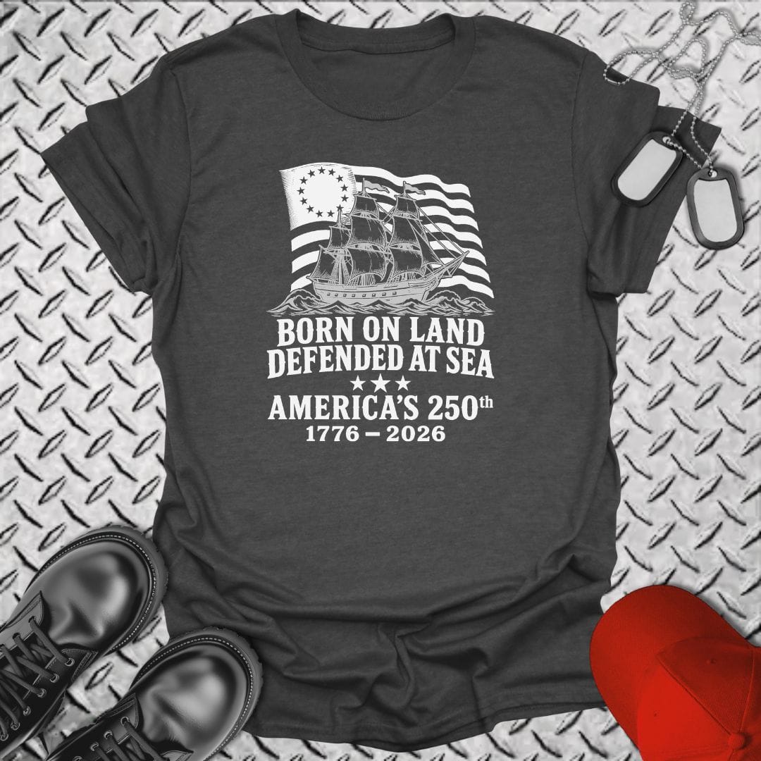 NavyHumor Everyday Tee Dark Heather / S Defended At Sea 250th