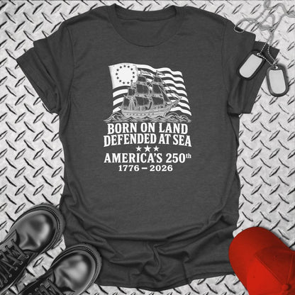 NavyHumor Everyday Tee Dark Heather / S Defended At Sea 250th