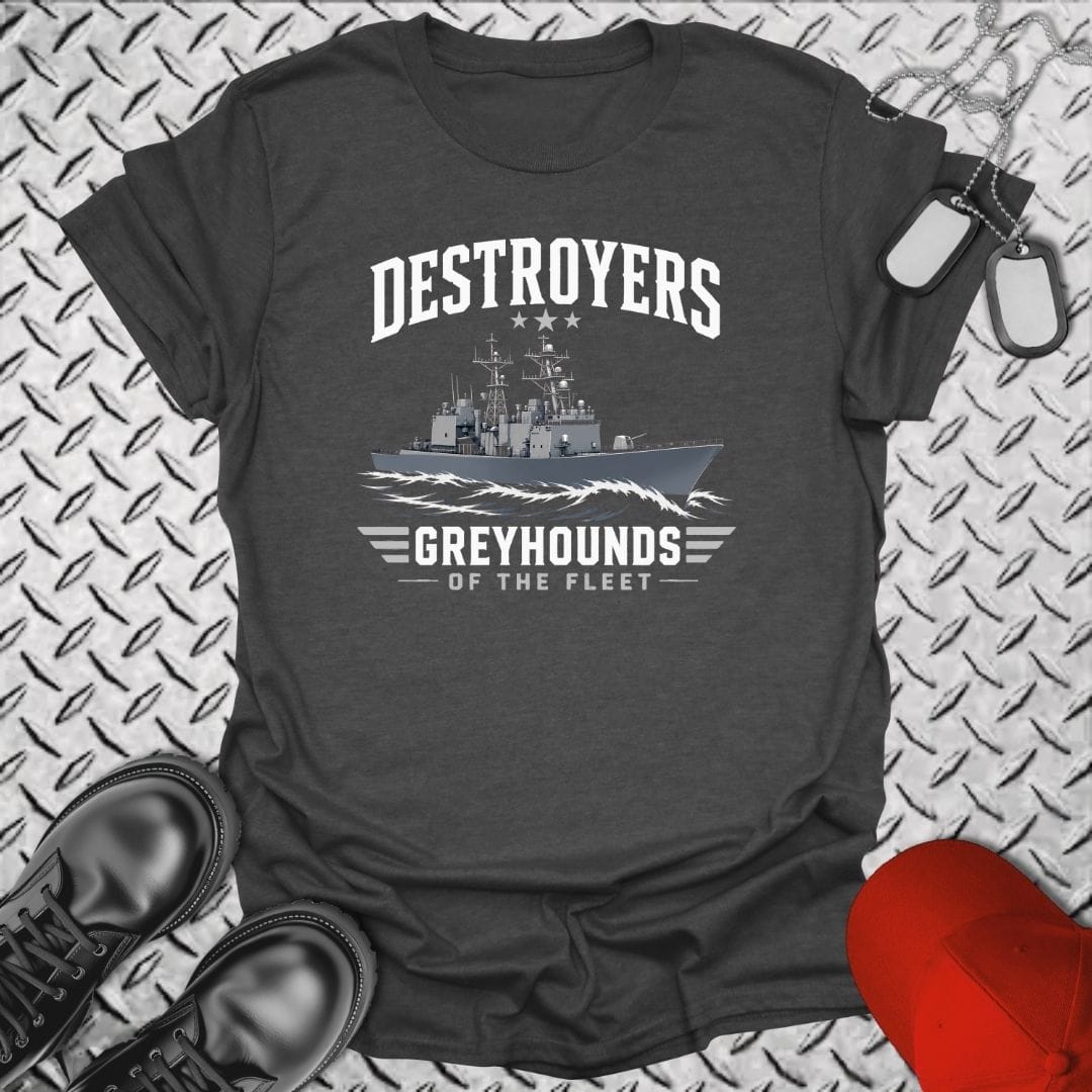 NavyHumor Everyday Tee Dark Heather / S Destroyers - Greyhounds of the Fleet