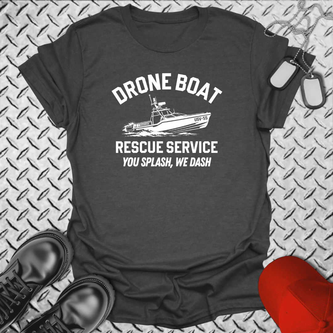 NavyHumor Everyday Tee Dark Heather / S Drone Boat Rescue Service