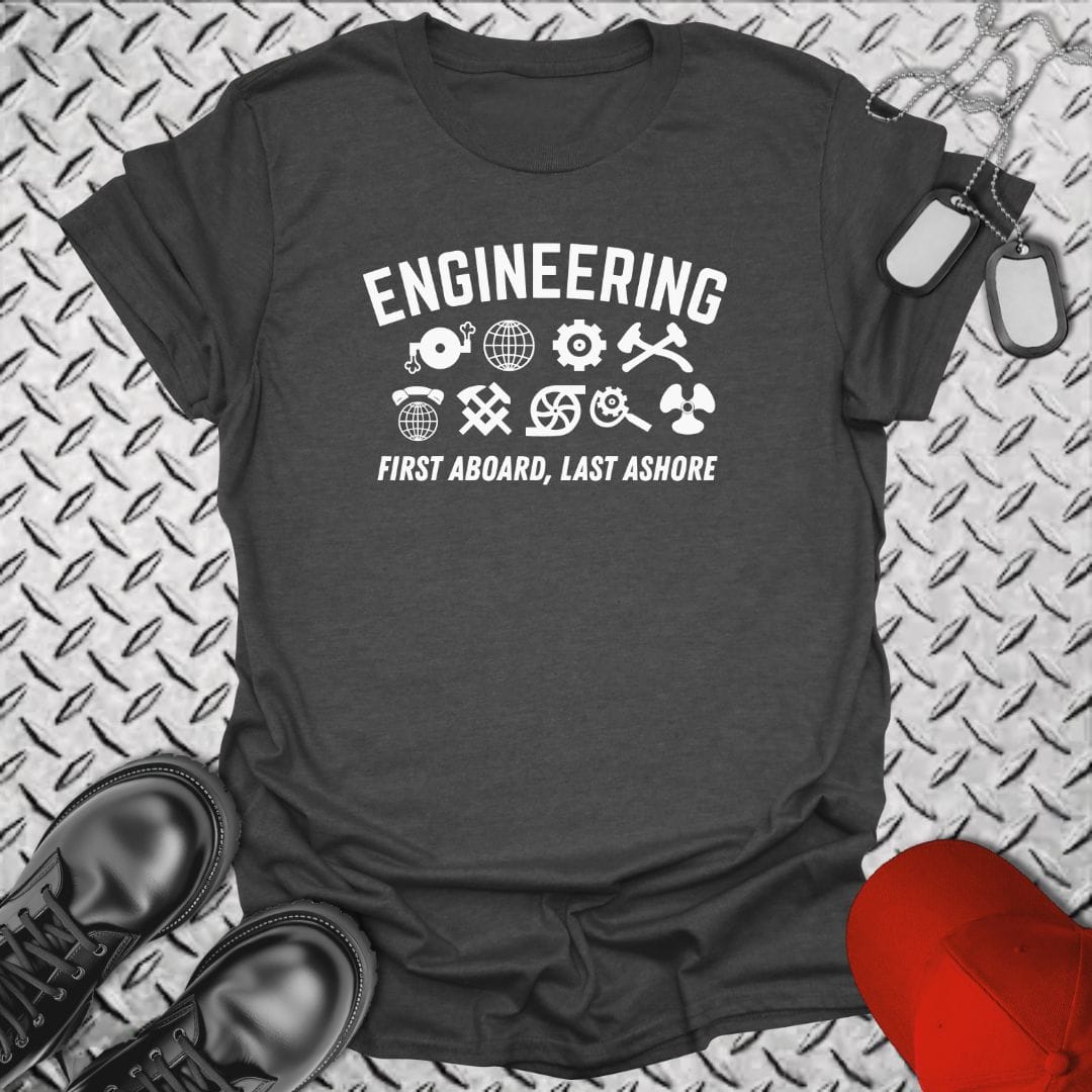 NavyHumor Everyday Tee Dark Heather / S Engineering - First Aboard