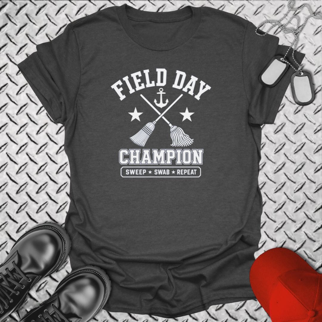 NavyHumor Everyday Tee Dark Heather / S Field Day Champion