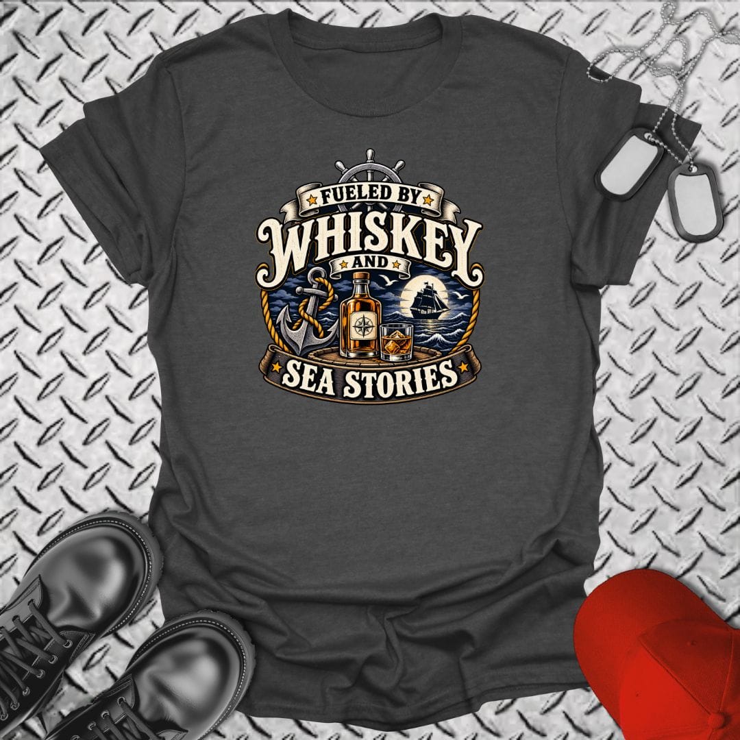 NavyHumor Everyday Tee Dark Heather / S Fueled By Whiskey And Sea Stories