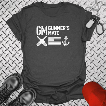 NavyHumor Everyday Tee Dark Heather / S GM - Flag & Anchor